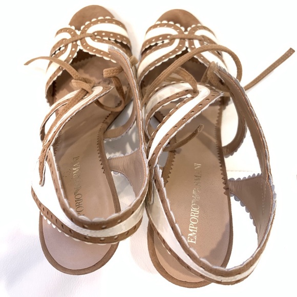 EMPORIO ARMANI Two Tone Sandals Sz 41 - Picture 3 of 8